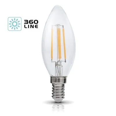 Żarówka ozdobna filament led e14 4w ciepła 3000k świeczka