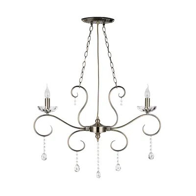 Lampa sufitowa maestra 2xe14 max.40w patyna metal/szkło przezroczyste 5312211