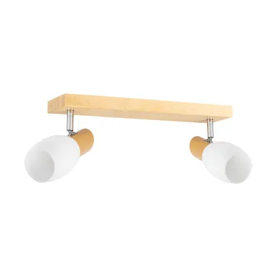 Lampa sufitowa birgit 2xe14 max.40w drewno brzozowe/białe szkło 2026016820766