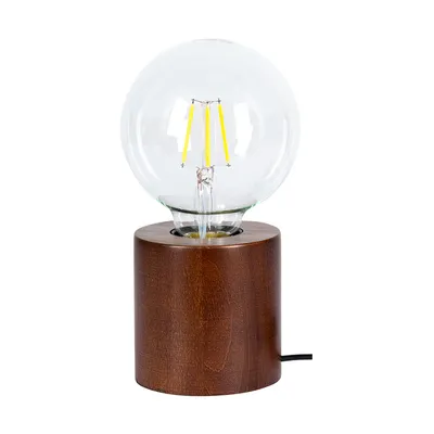 Lampa stołowa minnie 1xe27 maks. 25w drewno bukowe orzechowe/czarny kabel pvc 7690176