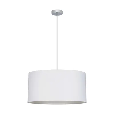 Lampa wisząca rima 1xe27 maks. 60w chromowany metal/antracytowy kabel z tkaniny/szary klosz z tkaniny 197711128