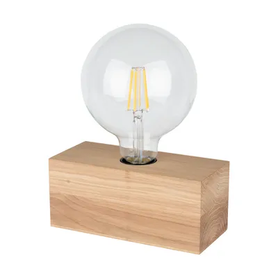 Lampa stołowa theo 1xe27 max.25w dąb olejowany/czarny kabel pvc 7460174