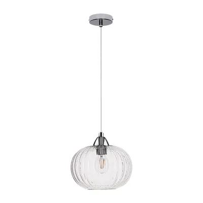 Lampa wisząca universe 1xe27 max.60w chromowany metal/przezroczyste pcv/przezroczyste szkło 9721100