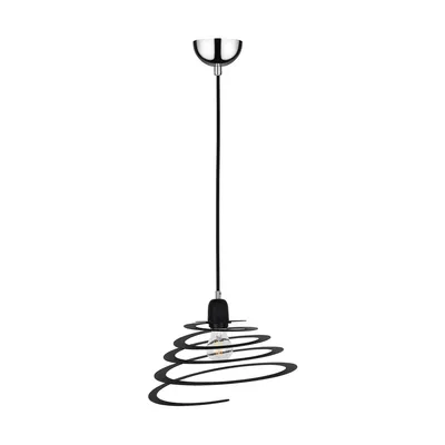 Lampa wisząca komet 1xe27 max.60w chromowany metal/czarny metal/czarny kabel pcv 1851104