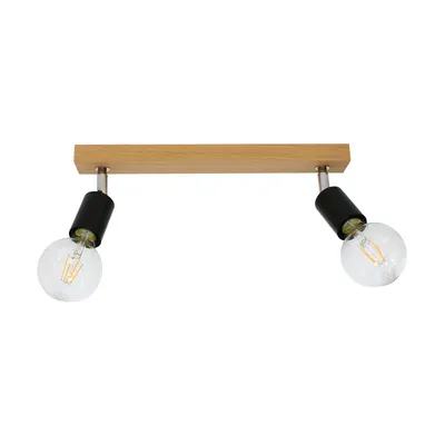 Lampa sufitowa elmo 2xe27 max.25w dąb olejowany/czarny metal 2264274
