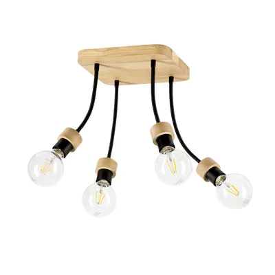 Allumer lampa sufitowa 4xe27 max.25w dąb olejowany/czarny metal 5414474