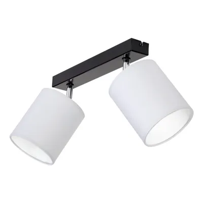 Aprillia lampa sufitowa 2xe27 max.25w czarny metal/chrom metal/szary klosz z tkaniny 56745204
