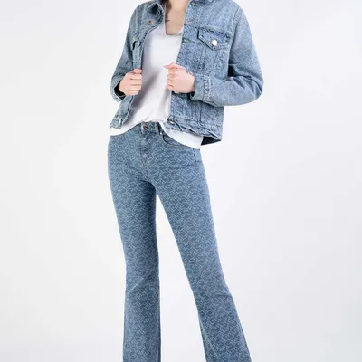 Pinko Jeansy flare fit niebieskie Flora No Belt Flare Denim Logo