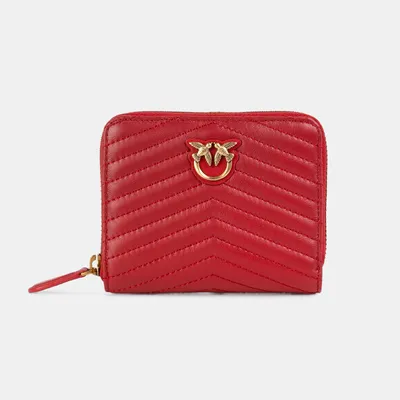 Pinko Portfel czerwony Taylor Zip Around Sheep Nappa
