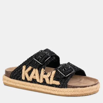 KARL LAGERFELD Klapki Kamini Bed Double Buckle czarne