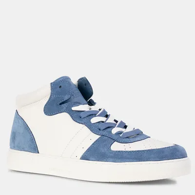 Emporio Armani Sneakersy białe z niebieskim akcentem X4Z119 XN777 S740