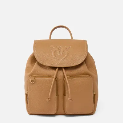 PINKO plecak skórzany Carrie Backpack beżowy