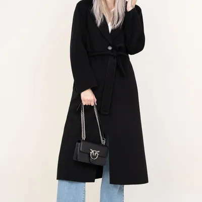 PINKO wełniany damski płaszcz Cornice 103819Y27P czarny