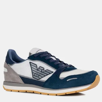 Emporio Armani Sneakersy SNK C.SUEDE+H/S+ACT niebieskie