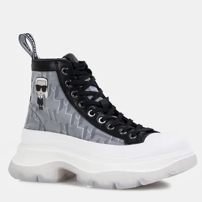KARL LAGERFELD Botki LUNA Monogram Mesh Boot