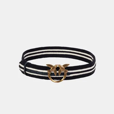 Pasek PINKO Love Navy Belt H4 Nastro Rigat granatowy