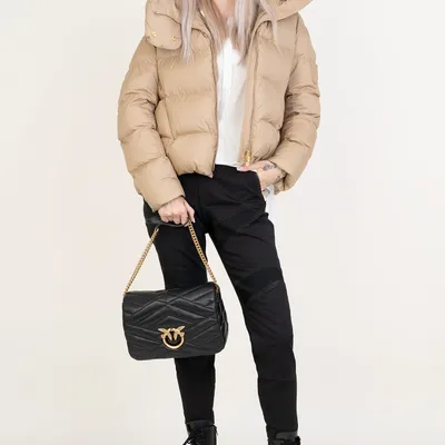 PINKO kurtka puchowa z kapturem Giza 101602A1ZVD38