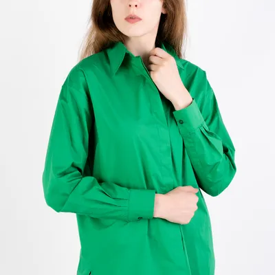 PINKO Koszula z haftem mini logo zielona BRIDPORT 2
