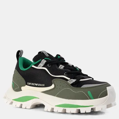 EMPORIO ARMANII Sneakersy Derby Ripstop zielone