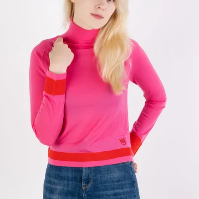 PINKO Golf różowy DECOTTO DOLCEVITA