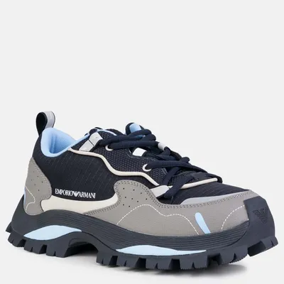 EMPORIO ARMANII Sneakersy Derby Ripstop szare
