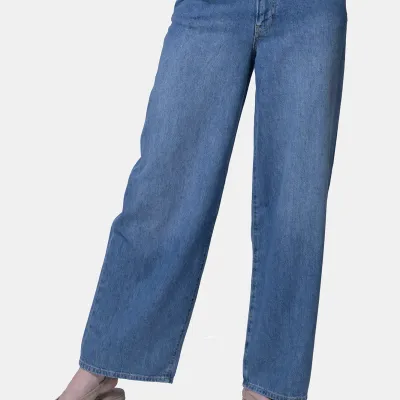 PINKO jeansy palazzo Lauryn Loose niebieskie