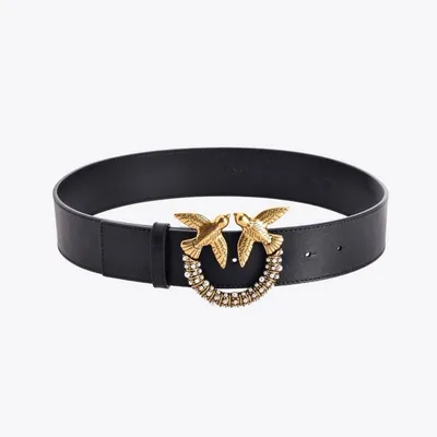 Czarny pasek na talię PINKO LOVE JEWEL WAIST SIMPLY BELT H