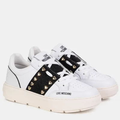 Sneakersy biało czarne Love Moschino JA15284G1IJC510A