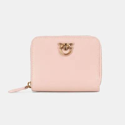 Pinko Portfel różowy Taylor Zip Around Vitello Seta