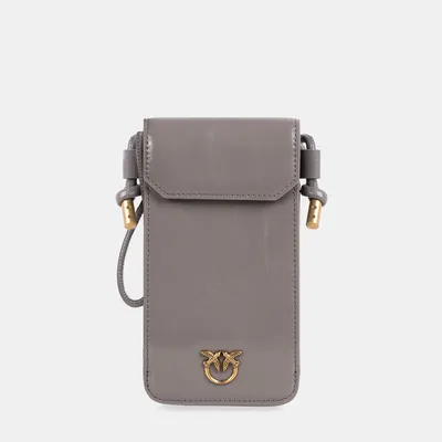 PINKO pokrowiec na smartphone szary Phone Case Vitello Shiny