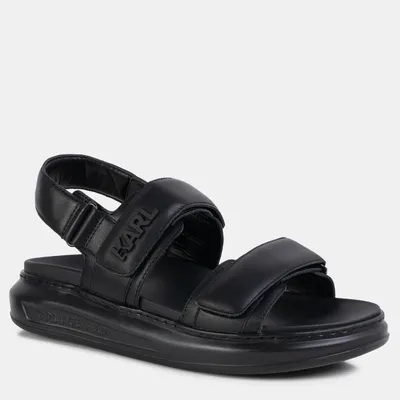 Karl Lagerfeld Sandały skórzane Kapri Mens Duo Strap Sling czarne