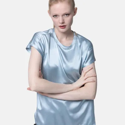PINKO top jedwabny Farida niebieski
