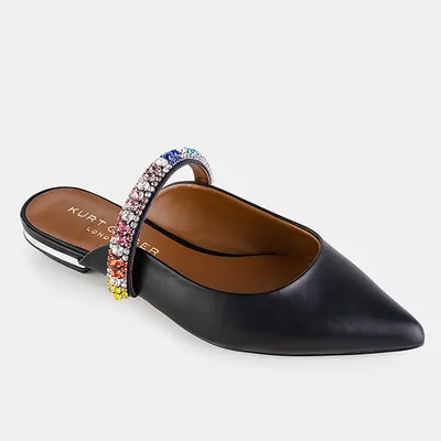 KURT GEIGER Klapki z cyrkoniami Princeley czarne