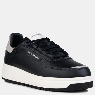 EMPORIO ARMANI Sneakersy SNK MFA+COW SUEDE+TU czarne