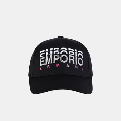 Emporio Armani Czapka z daszkiem z grafiką logo czarna 637212 0A500 00020