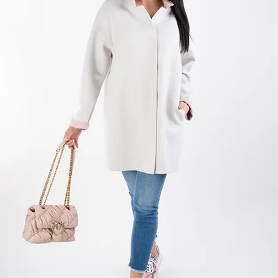 CINZIA ROCCA Płaszcz długi oversize szary