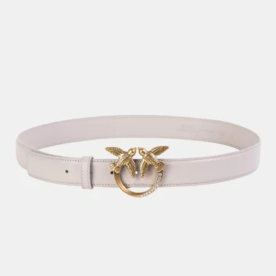 PINKO Pasek ze złotą klamrą z krysztłkami szary Love Berry 100125A0GYI30Q