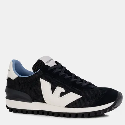 Emporio Armani Sneakersy SNK COW SU+MESH+MFA czarne