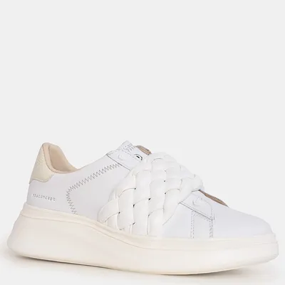 MOACONCEPT Sneakersy wsuwane skórzane białe