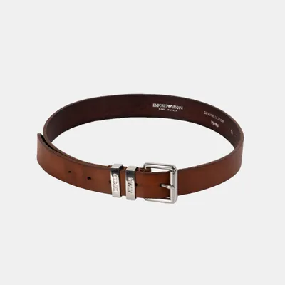 Pasek Emporio Armani z klasyczną sprzączką Y3I156 82487 brązowy