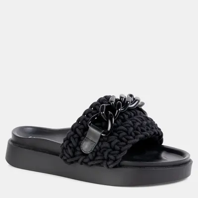 INUIKII Klapki Woven Chain czarne 70104-103201