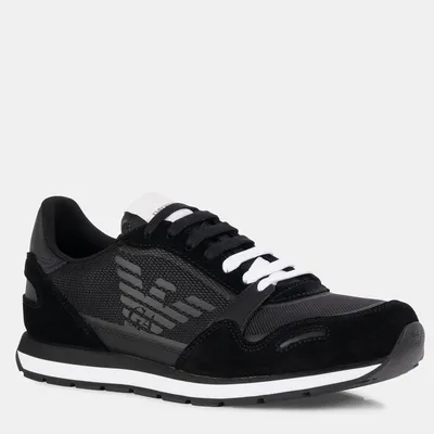 EMPORIO ARMANI Sneakersy SNK C.SUEDE+H/S+ACT czarne