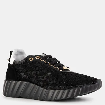 BALDININI Sneakersy koronkowe czarne