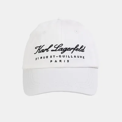 Karl Lagerfeld Czapka Z Daszkiem z napisem biała Hotel Karl Cap
