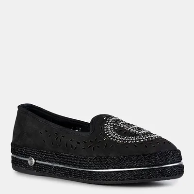 BALDININI Espadryle z cyrkoniami czarne