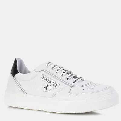 PATRIZIA PEPE Sneakersy skórzane PPJ205.06 białe