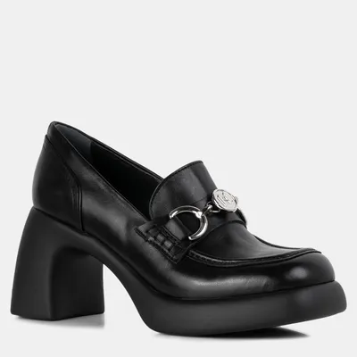 Karl Lagerfeld Loafersy na obcasie ASTRAGON Klasp czarne