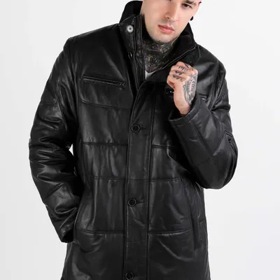Karl Lagerfeld czarna kurtka skórzana Daunenjacke 61403