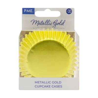 PME Cake - Metaliczne papilotki do babeczek złote 30 sztuk