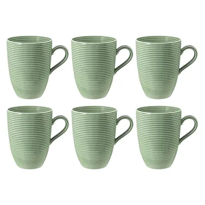 Seltmann Weiden - Zestaw 6 kubków z uchwytem 350ml Beat Color Glaze eukaliptusowy